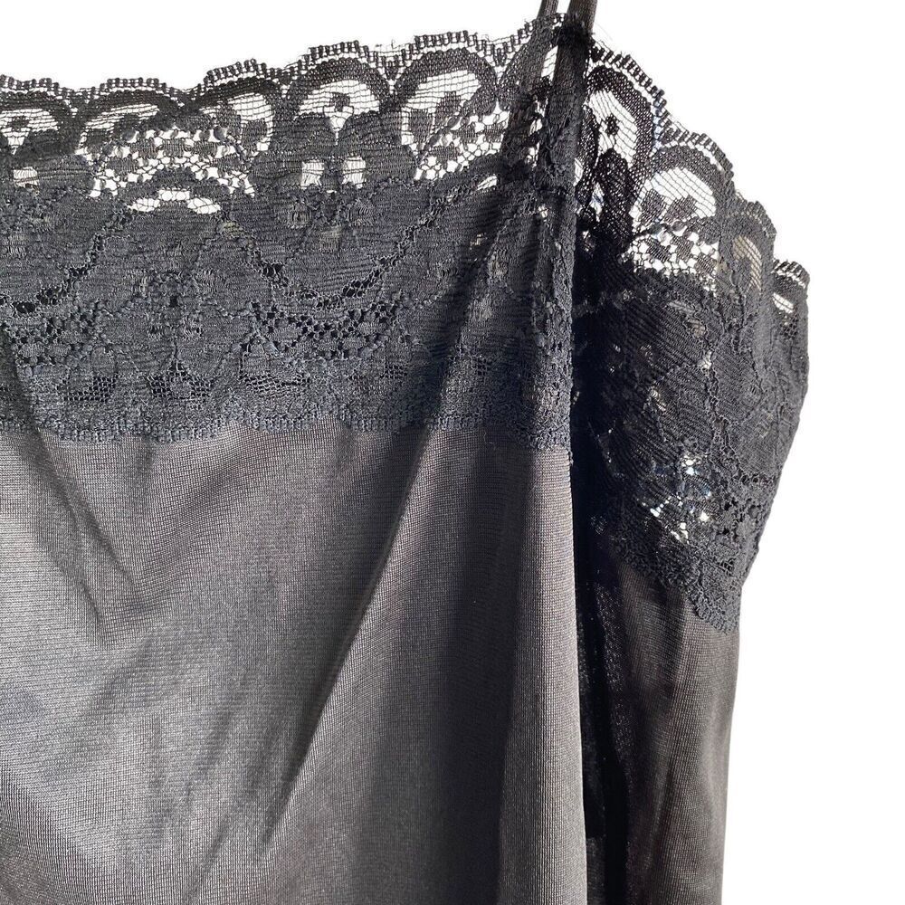 Vintage Bari Camisole Top Women's Size Medium Black Lace Trim - Picture 3 of 6